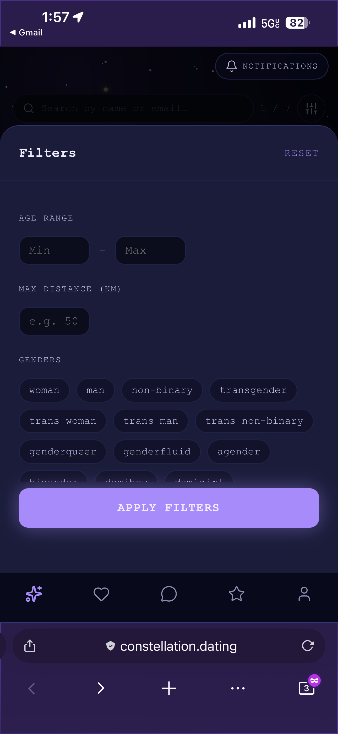 SCREENSHOT: search filters