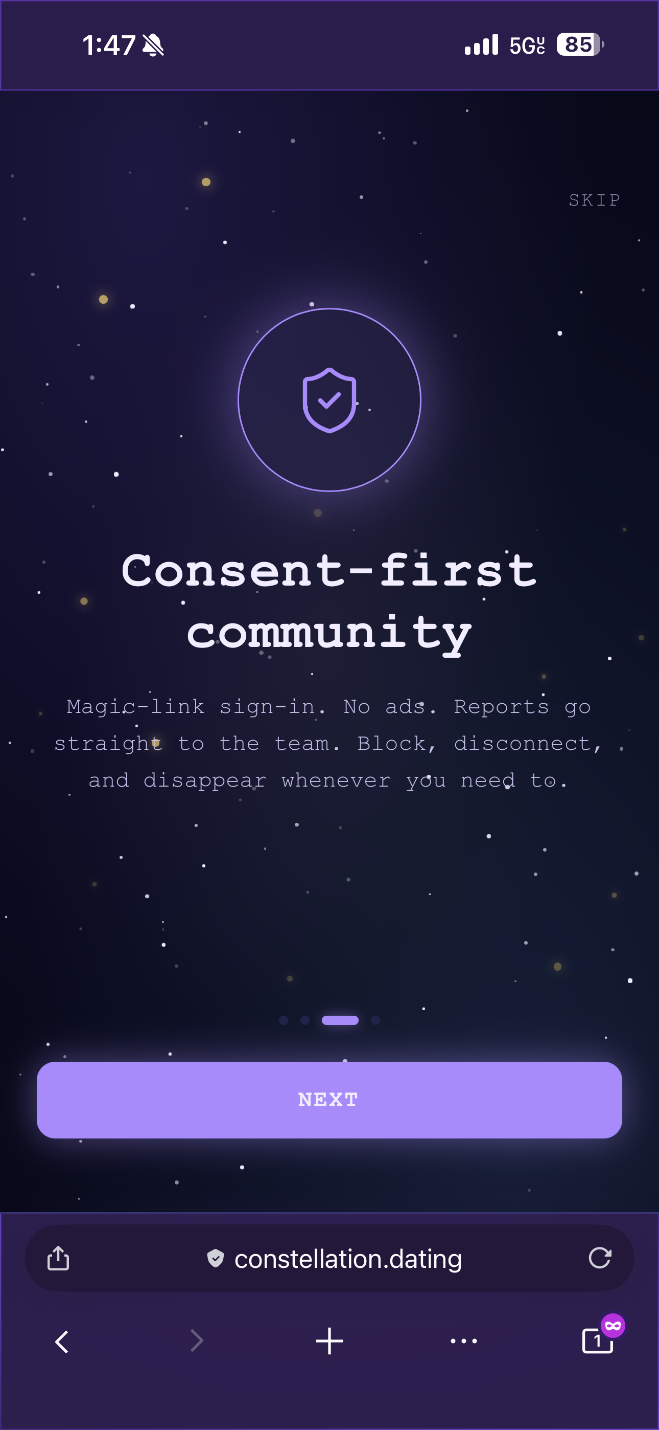 SCREENSHOT: the sign-in screen